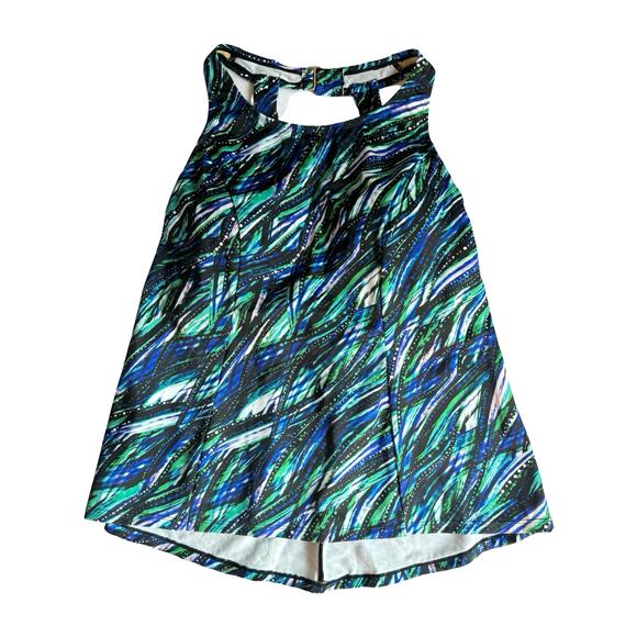 NWT Swimsuits For All Size 16 Tankini Top Shelf Bra Chlorine Resistant Print - Picture 1 of 11